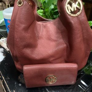 COPY - MK hand  bag an wallet brick color